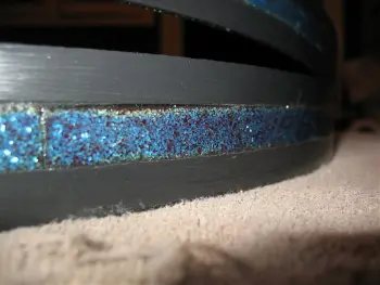 20" wood bass drum hoops blue sparkle inlay