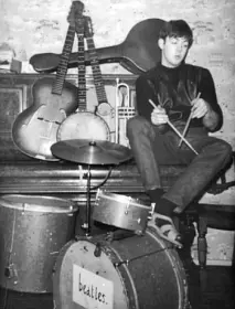 Came across this pic of Macca sitting at Ringo's drums