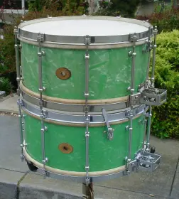 1930* LUDWIG &amp; LUDWIG 6.5x14 EMERALD GREEN/CHROME SUPER-SENSITIVE MODEL