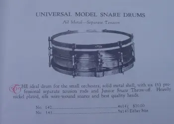 [B]PRE-1928(?) SLINGERLAND NOB 6 LUG 4x14 UNIVERSAL MODEL[/B]