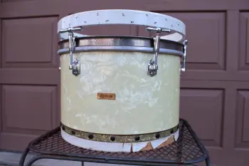 Vintage 1938 Ludwig 13x9&quot; &quot;Tunable Tom-Tom&quot; Drum - White Marine Pearl