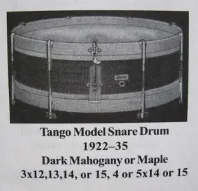 Antique Wilson Brothers 3x12 Mahogany Snare Drum