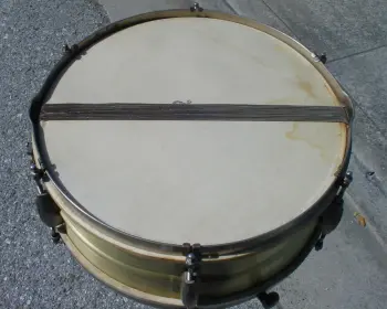 1920s?-30s? A. &quot;PAGE&quot; U.S.A. 5 1/4 x 14 BRASS 6 LUG SNARE DRUM