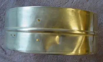 1920s?-30s? A. &quot;PAGE&quot; U.S.A. 5 1/4 x 14 BRASS 6 LUG SNARE DRUM