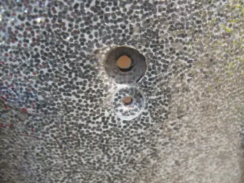 Filling holes with the original sparkle wrap.