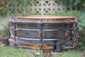 Leedy Black Elite--my first engraved brass snare!