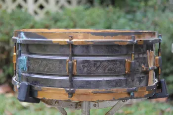 Leedy Black Elite--my first engraved brass snare!