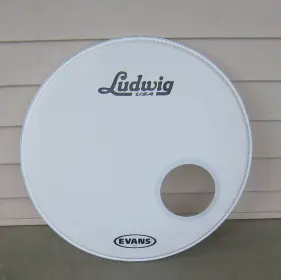 20 Evans EQ3 ported reso head - removable Ludwig logo..20 bucks...
