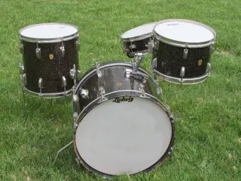60's Ludwig Downbeats in Black Galaxy Sparkle