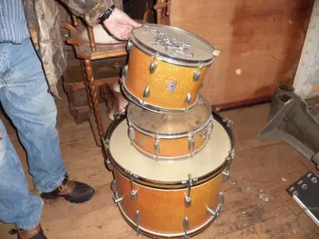 Orange sparkle &quot;Star&quot; drums (barn fresh sorta)