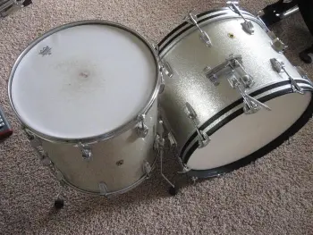 1966 Ludwig 22 and 16 Floor Tom - Silver Sparkle