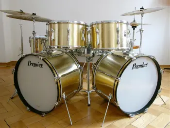 '73 Premier 707 Golden Sun Double Bass Kit