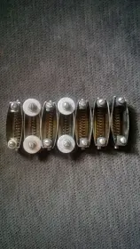 7 Rogers B&amp;B bass lugs, double-ended-all but one have cracks-$30 shipped
