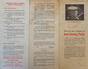 Precision Drum Co. Brochure 1970's