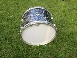 50's Gretsch round badge 3ply 14&quot; x 22&quot; bass drum in black diamond pearl