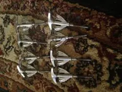 vintage ludwig bass drum claws and T-rods, set of 8