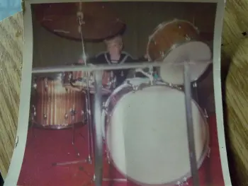 Oldest pic of you existing behind a set of drums.