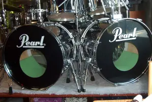 PEARL Export DOUBLE-BASS Polished Chrome 7-piece complete DRUMSET