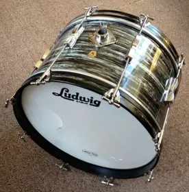 FOR SALE: Vintage 1966 Ludwig Club Date Black Oyster Pearl Bass Drum Oddity