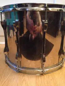 Two Ludwig Stainless Steel Toms B/O Badge