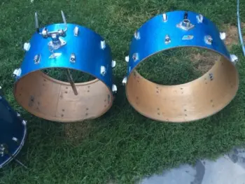 *Easy Project* Vintage Ludwig B/O Blue Sparkle Drums, snare, extra 24&quot; bass drum