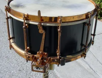 1927-32 LUDWIG &amp; LUDWIG 6.5 x 14 BLACK LACQUER/DeLUXE SUPER-LUDWIG MODEL