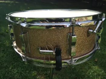 1966 Ludwig Downbeat 12/14/20 w matching Jazz Fest snare, Champagne Sparkle - AMAZING