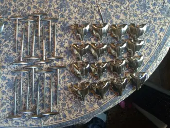 vintage gretsch parts - T-rods, lugs, badge, more