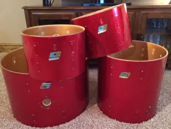 Ludwig red sparkle 6 ply shells (22,12,13,16)