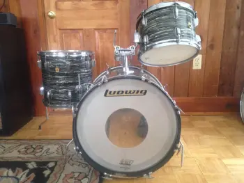 vintage 1960's Ludwig Black Oyster Pearl 12/14/20 'Downbeat' kit