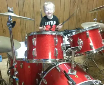 Ryan on drums