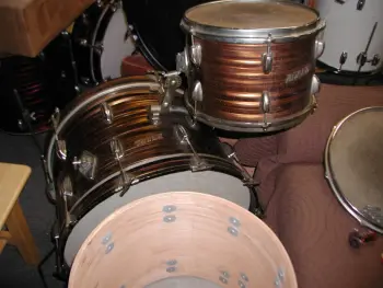 Vintage Pearl kit wrapped in tiger eye