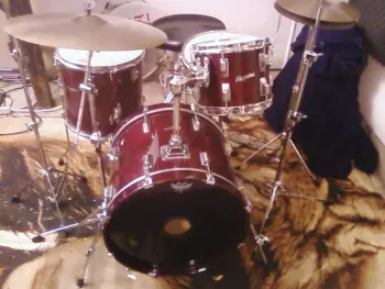 Rogers Brook Mays Era Script Logo Red Pearl 4 Pc Drum Set