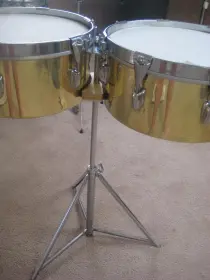 Pre Humberto Morales Leedy Brass Timbales, Museum Quality restored.