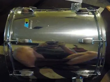 Ludwig Chrome Over Wood Factroy Riveted CLEAN!