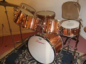 Vintage Ludwig silver sparkle drum set.Matching Jazz Festival
