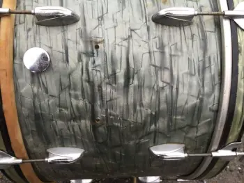 1950's Gretsch Round Badge 3 ply 14&quot; x 22&quot; bass drum in midnight blue pearl