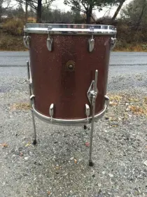 RARE Gretsch Round Badge 14&quot; x 14&quot; floor tom in original Burgundy sparkle