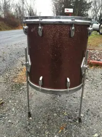 RARE Gretsch Round Badge 14&quot; x 14&quot; floor tom in original Burgundy sparkle