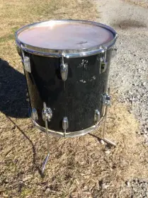 1973 Ludwig B/O badge 16&quot; floor tom in black wrap