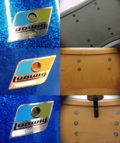 FOR SALE: Vintage 1970s Ludwig Blue Sparkle Classic 22/16/13 Set