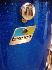 FOR SALE: Vintage 1970s Ludwig 14x10 and 15x12 Toms in Blue Sparkle