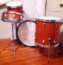 Orange sparkle Kent drums