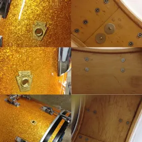 FOR SALE: Vintage Late 1960s Ludwig Classic 22/16/13 Rewrap in Gold Sparkle
