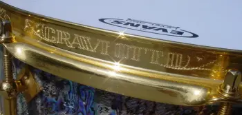 2005 CRAVIOTTO DRUMS 6.5 x 14 SOLID MAPLE ABALONE/GOLD PLATED SPECIAL ORDER