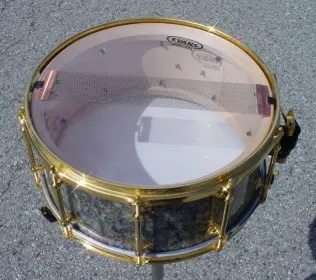 2005 CRAVIOTTO DRUMS 6.5 x 14 SOLID MAPLE ABALONE/GOLD PLATED SPECIAL ORDER