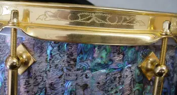 2005 CRAVIOTTO DRUMS 6.5 x 14 SOLID MAPLE ABALONE/GOLD PLATED SPECIAL ORDER