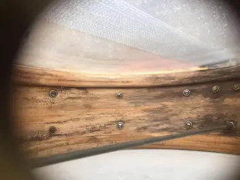 1920's Super Ludwig 5&quot; x 14&quot; snare drum in WMP a.k.a Avalon Pearl w gold hardware