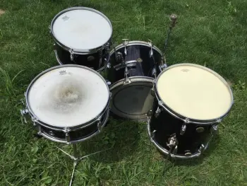 RARE 60's 4pc Gretsch Bop / Jazz 12/14/18/14snr outfit in black nitron rewrap