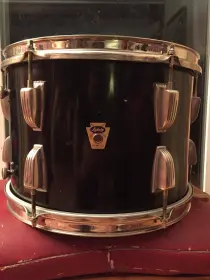 Vintage late 50s Ludwig Transition Badge 9&quot; x 13&quot; tom in black lacquer